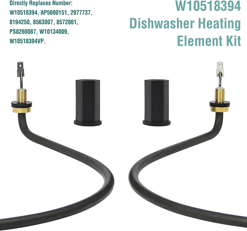 W10518394 Dishwasher Heating Element Replacement for Whirlpool, Kenmore, KitchenAid, Maytag - Replaces W10134009, W10441445, AP5690151, EAP8260087, PS8260087