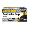 55 Gallon 2 MIL (eq) Heavy Duty Contractor Bags with Flap Ties - 36" x 56" with flaps - Pack of 20