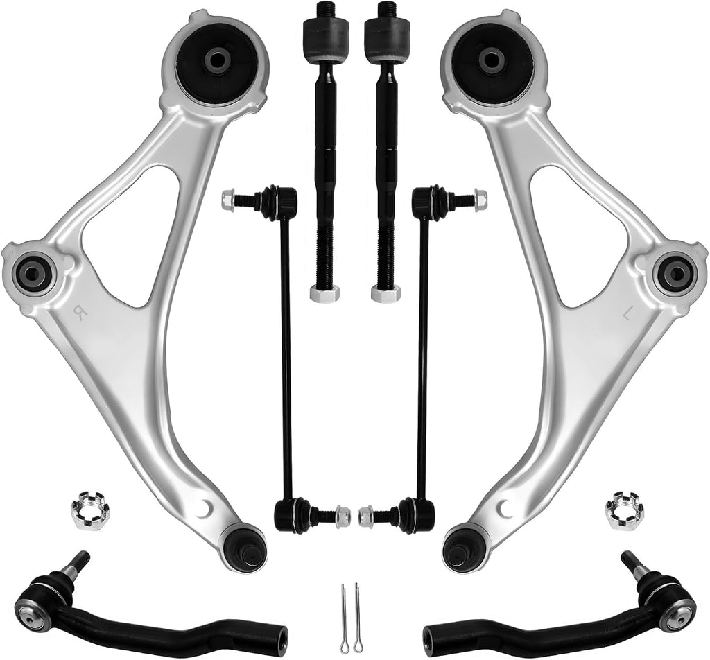 Front Lower Control Arm Suspension Kit Fit Nissan Altima 2014-2018,2013 Altima 4 Door Models,Nissan Maxima 2016-2023,w/Ball Joint 2 Sway Bar Link 4 Outer & Inner Tie Rod End