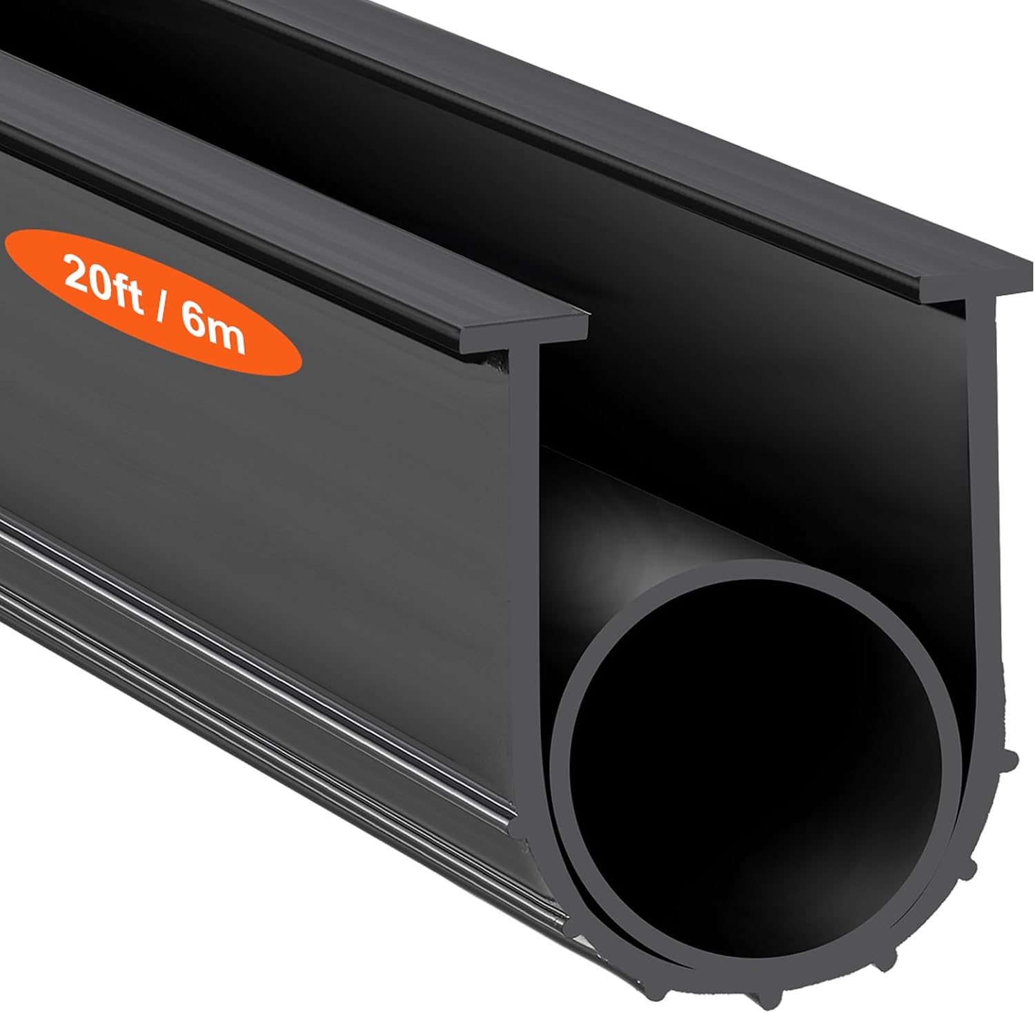 Garage Door Seals Bottom Rubber, U Shape +O Ring Garage Door Weather Stripping, Universal Weatherproof Threshold