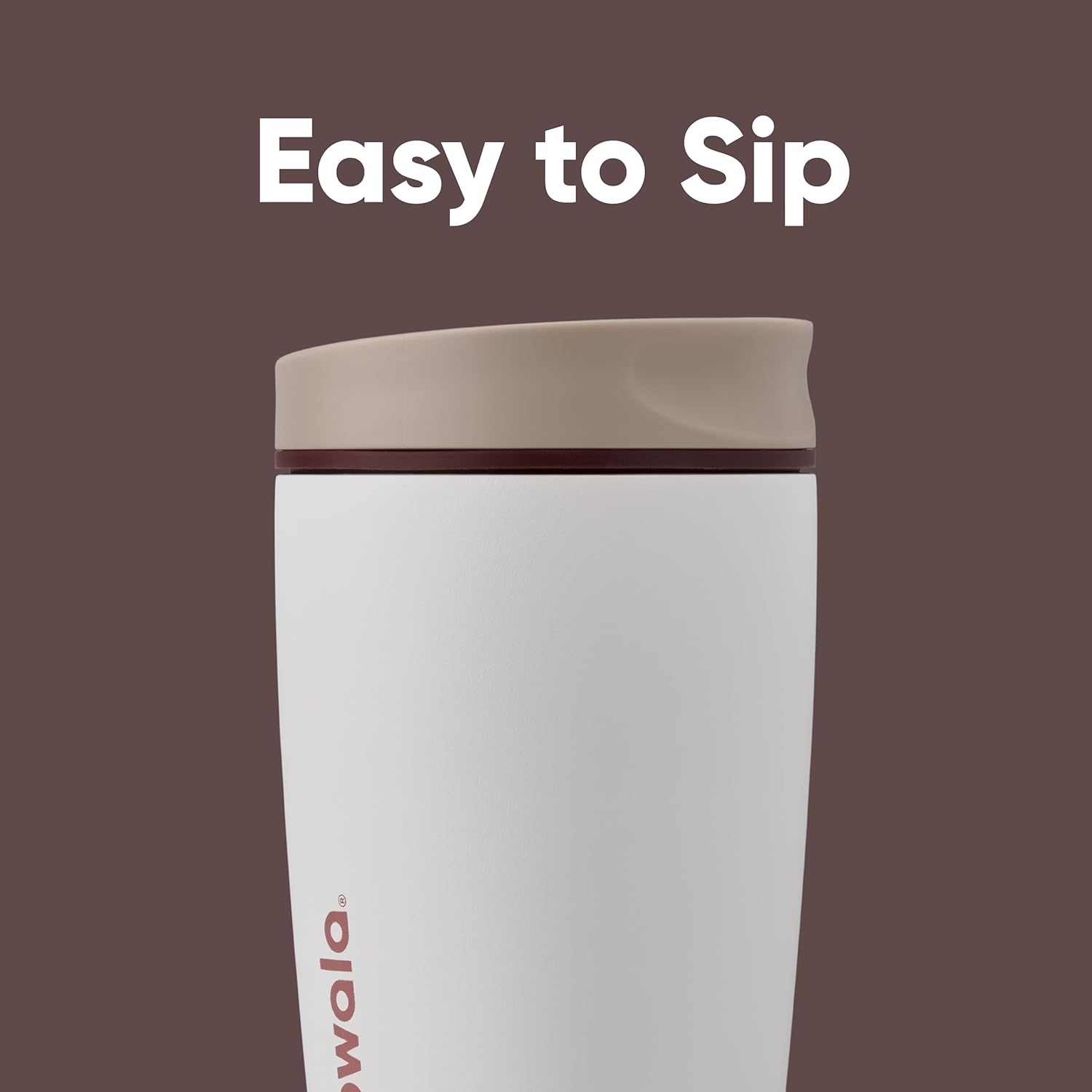 SmoothSip Slider Insulated Stainless Steel Coffee Tumbler, Reusable Iced Coffee Cup, Hot Coffee Travel Mug, BPA Free