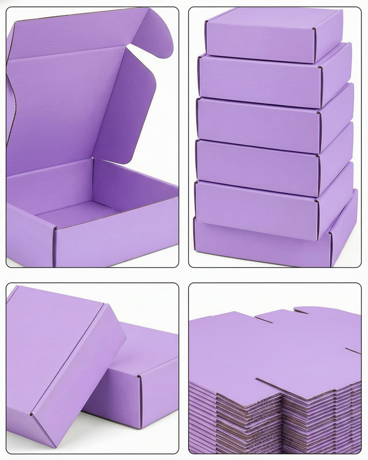 Small Shipping Boxes 50 Pack, Corrugated Mailer Boxes 6 x 4 x 1.6 Inches, Cardboard Box Mailers for Packaging