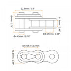 uxcell 5Pcs Chain Master Connector Link Roller, 1/2" Pitch Carbon Steel, Standard Connecting Split Links for 08B Chain