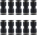 Beduan Pneumatic Push to Connect Fitting, 3/8" x 3/8" Tube OD Straight Quick Adapter Air Fitting （Pack of 10）