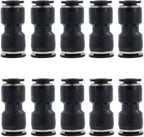 Beduan Pneumatic Push to Connect Fitting, 3/8" x 3/8" Tube OD Straight Quick Adapter Air Fitting （Pack of 10）
