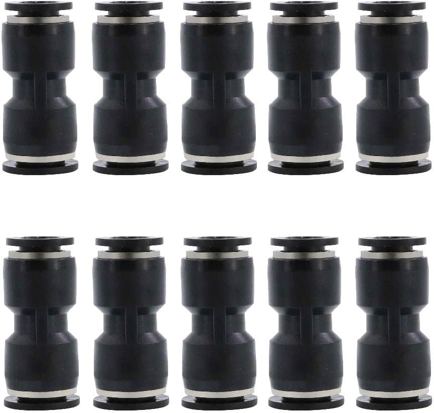 Beduan Pneumatic Push to Connect Fitting, 3/8" x 3/8" Tube OD Straight Quick Adapter Air Fitting （Pack of 10）