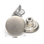12 Sets Jean Tack Buttons Metal Replacement Kit, Matte Silver