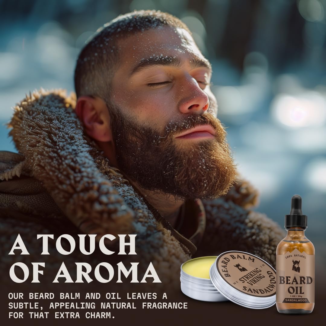 Beard Oil and Balm - Men's Beard Grooming Kit with All-Natural Beard Oil and Leave in Beard Balm Conditioner