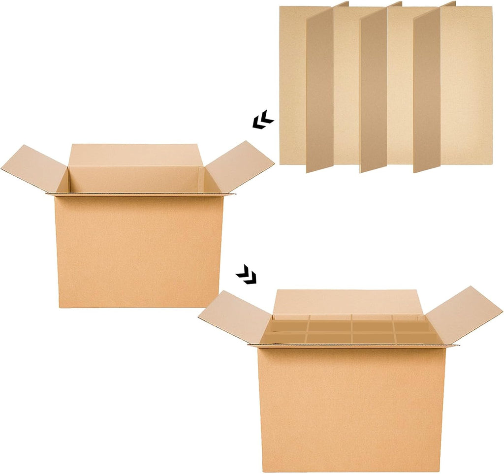 2 Sets Glass Divider Kits for Moving, Dish Packing Kitchen Moving Boxes Kit, Cardboard Dividers for Packing Shipping