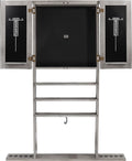 GSE Wall Mounted Billiard Pool Cue Rack & Dart Board Cabinet Only | Dart Scoreboard Included, 100% Solid Wood, Hold