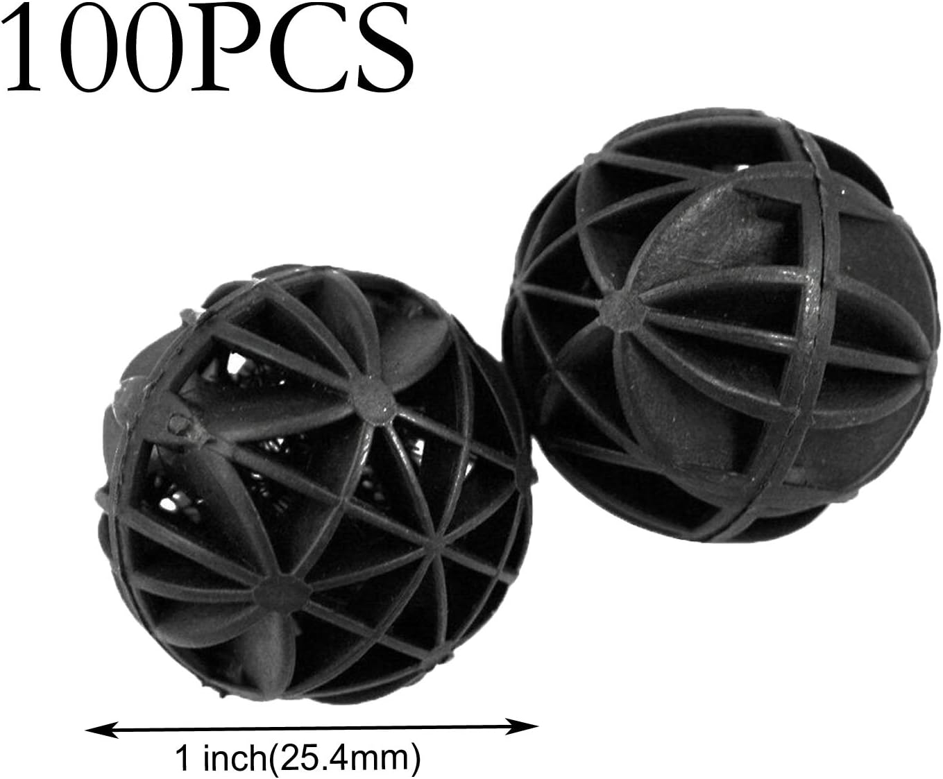 Aquarium 1" Bio Balls 100pcs for Fish Tank Pond Canister Filter Media