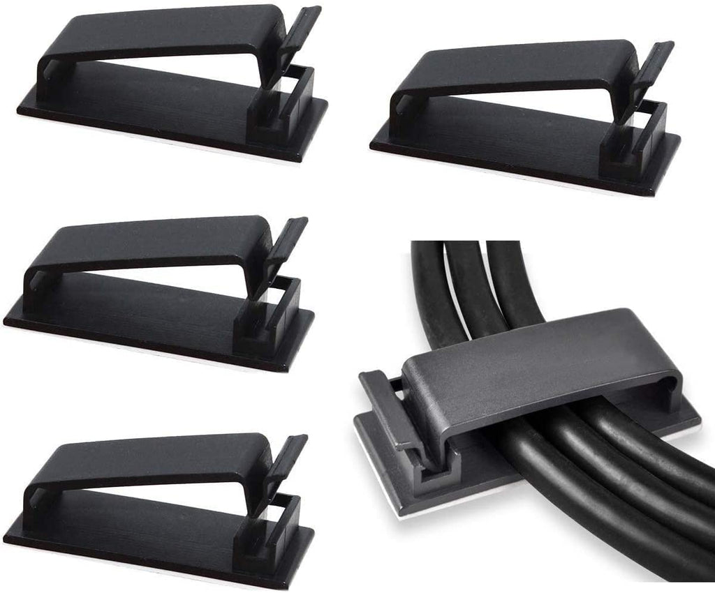 50Pcs Self Adhesive Cable Management Clips, Cable Organizers Wire Clips Cord Holder for TV PC Ethernet Cable under