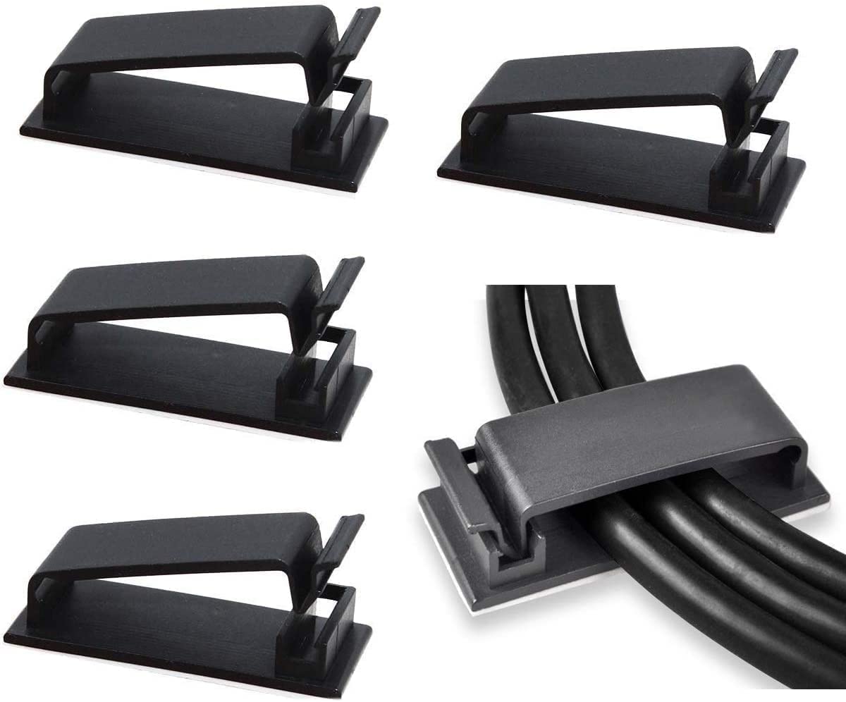 50Pcs Self Adhesive Cable Management Clips, Cable Organizers Wire Clips Cord Holder for TV PC Ethernet Cable under