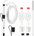 14” Wine Siphon-3/8” Racking Cane Auto Siphon for Wine Making with Airlocks | 5.5FT Food Safe Silicone Tubing