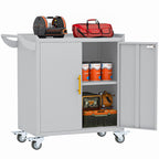 Metal Small Garage Storage Cabinet with Wheels and Locker