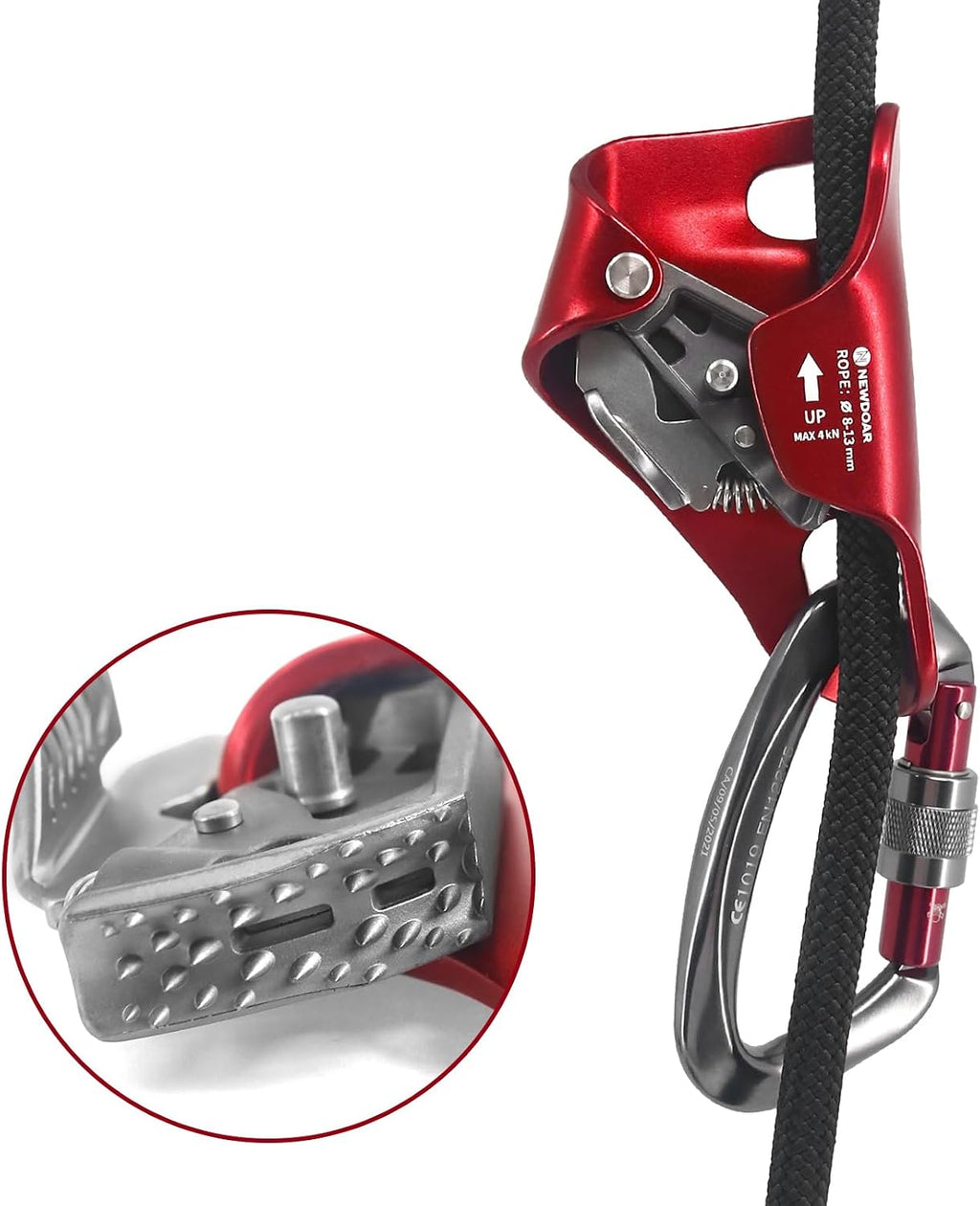Rock Climbing Chest Ascender Abdominal for Vertical Rope Climbing CE Certified Rope Clamp for 8~13MM Rope