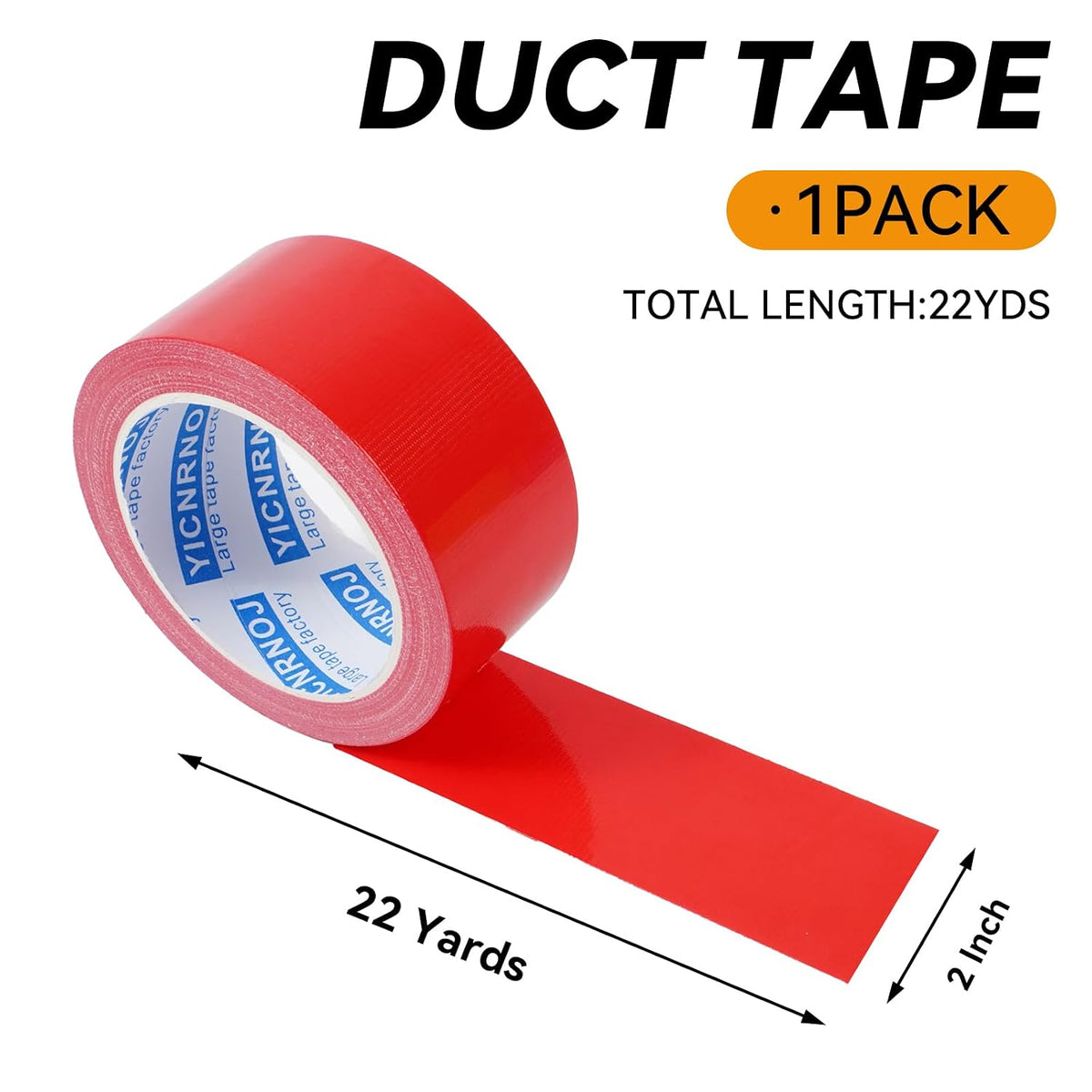 1-Pack 2 in 22 Yds Red Duct Tape, Strong & No Residue