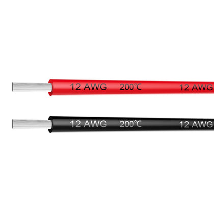 12awg Silicone Electrical Wire Cable 2 Colors Tinned Copper 10ft Each | 12 gauge purity oxygen-free copper wire