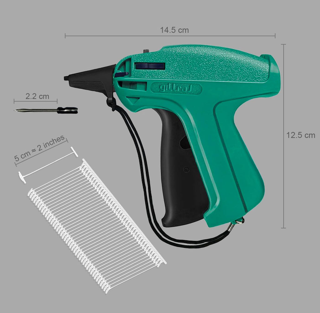 GILLRAJ Price Tagging Gun【Not-a-Stitch-Gun】 Hangtag Attacher with 4000pcs 2" Long Barbs Fasteners & 6 Needles, Retail