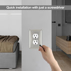 Metal Wall Plate for Electrical Outlets, Outlet Covers Wall Plate, 6 Pack