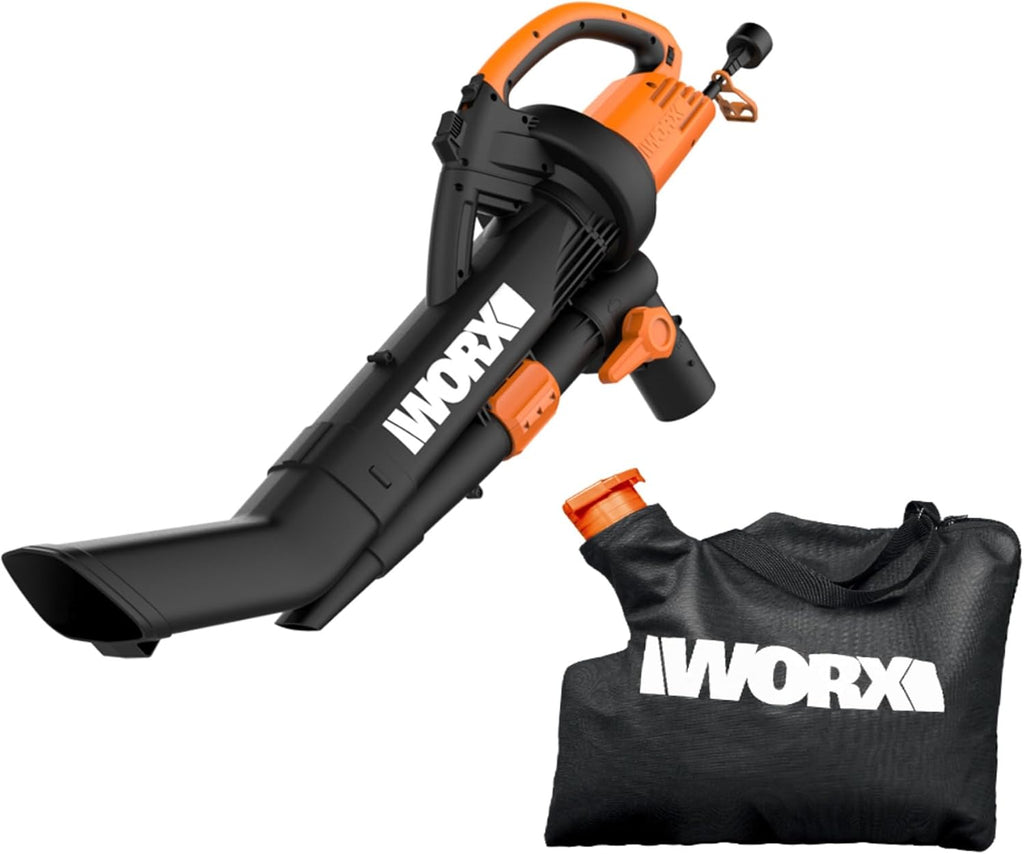 Trivac 3-in-1 Electric Leaf Blower/Leaf Vacuum/Leaf Mulcher, WG509 | 350CFM & 210MPH Airflow, 18:1 Mulch Ratio for