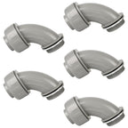 HDHAODA Conduit Connectors, 2 Inch, 90-Degree, Grey, 5-Pack