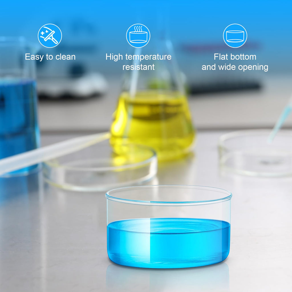 4 Pcs Glass Petri Dish, Crystallization Dishes, 740 ml Borosilicate