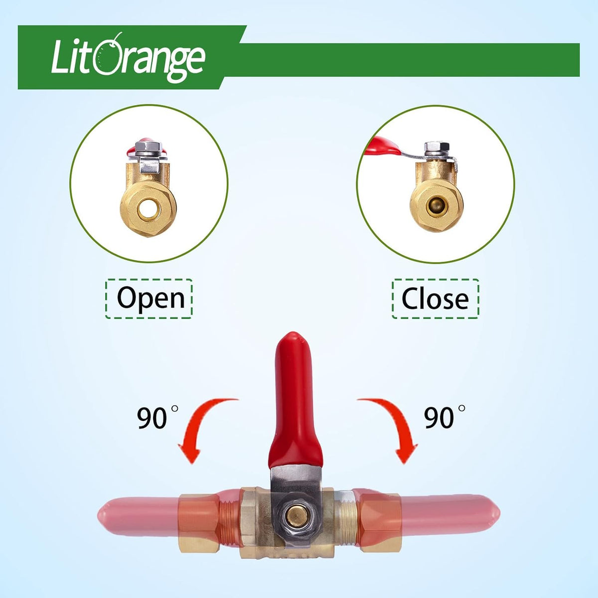 1 Pcs Lead-Free Brass Mini Ball Valve Shut Off Switch, 1/4 inch Compression