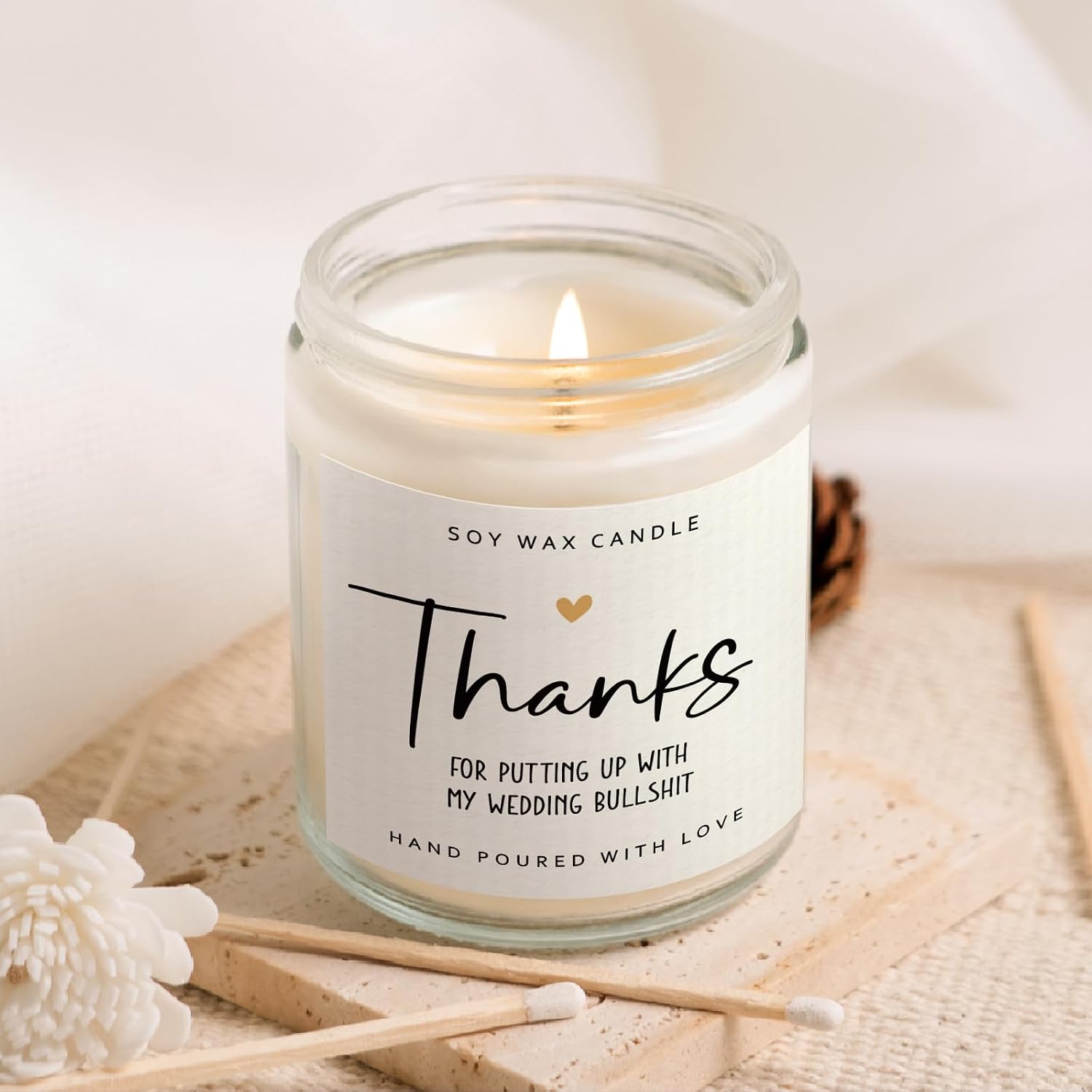 Funny Bridesmaid Gifts for Wedding Day, Officiant Gift, Scented Candle