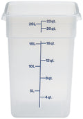 Food Storage Container - Classic Series Square - 22 QT (Quart) - Commercial Grade for Food Prep (Translucent)