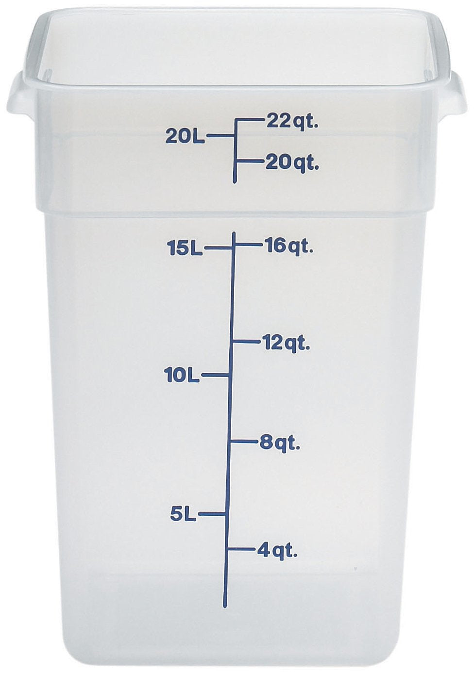 Food Storage Container - Classic Series Square - 22 QT (Quart) - Commercial Grade for Food Prep (Translucent)