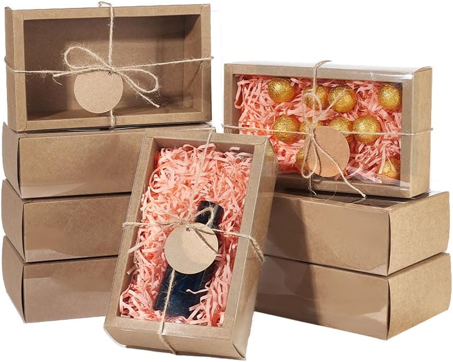 30pcs Kraft Drawer Gift Boxes 7.8x4.7x2.3 inch