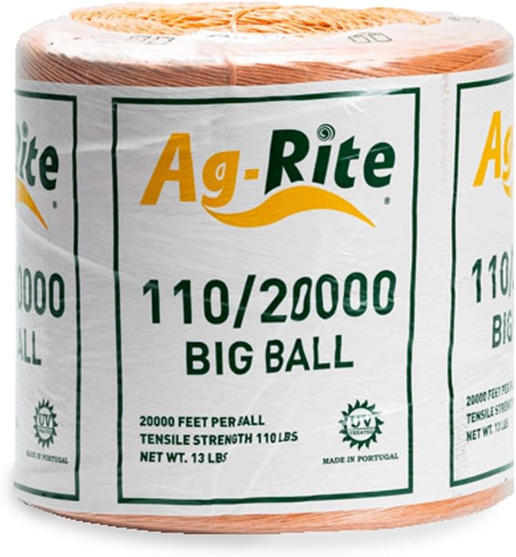 Hay Baling Twine - 110 x 20,000 Ft - Single Spool (Orange)