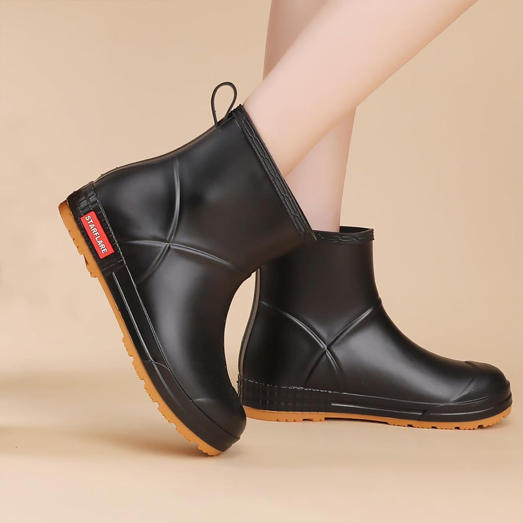 Rain Boots Women and Men Superior Anti-Slip Waterproof Rubber Boots Casual Chealsea Classic Ankle Boots Durable Rain