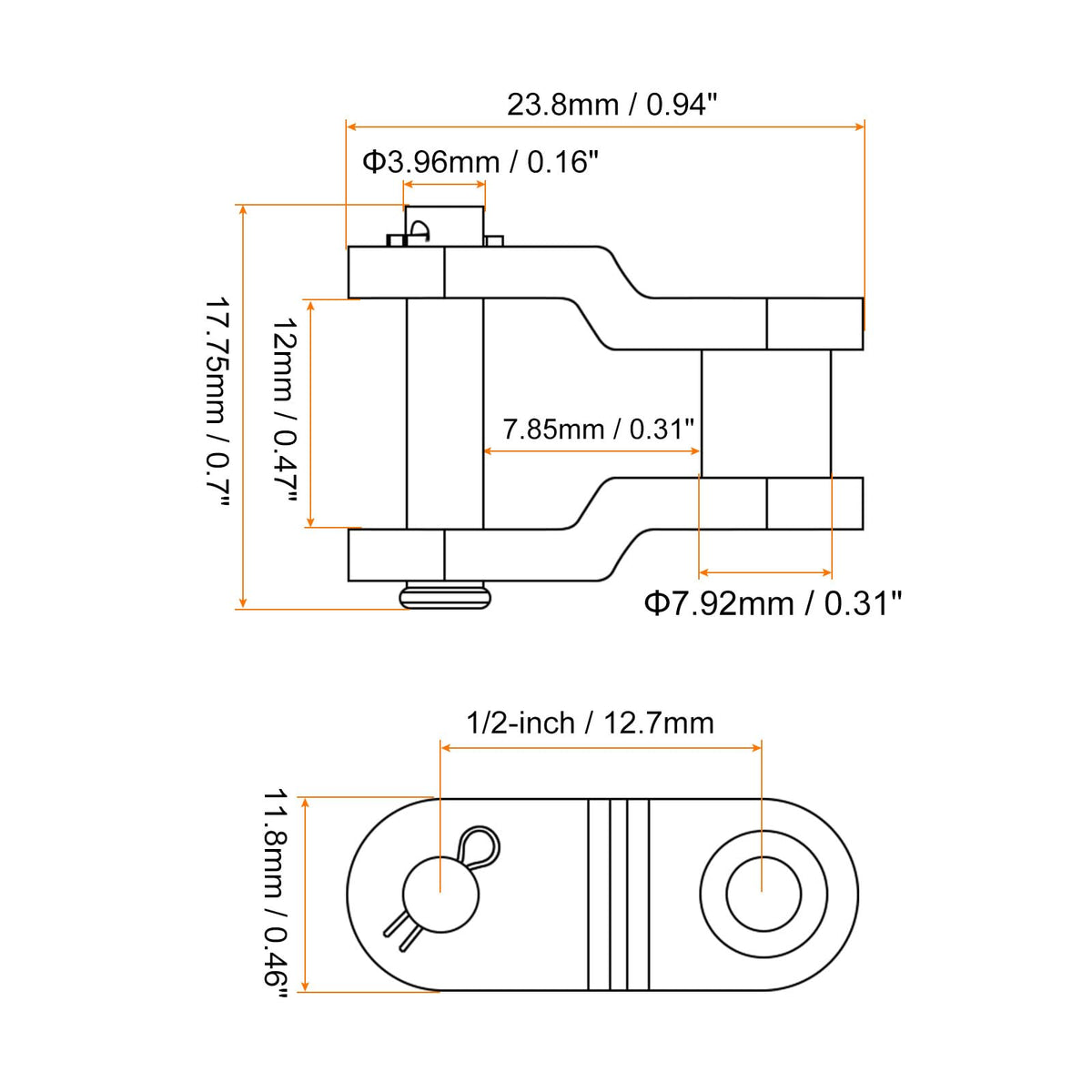 uxcell 6Pcs #40 Chain Offset Half Link Roller, 1/2" Pitch Carbon Steel, Standard Chain End Connector Split Links for 08A Chain