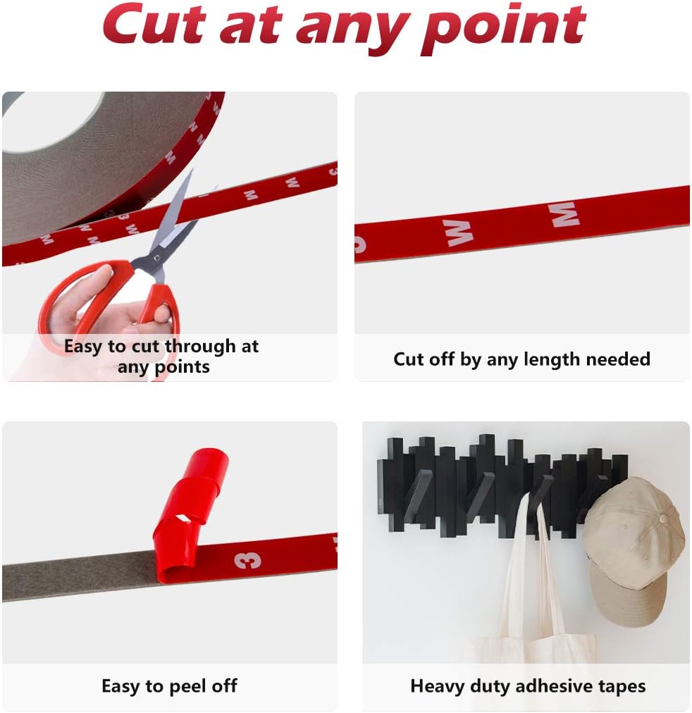 108 Ft Double Sided Mounting Tape Heavy Duty, Waterproof Foam Adhesive for LED Strips & Home Office Decor (0.39In