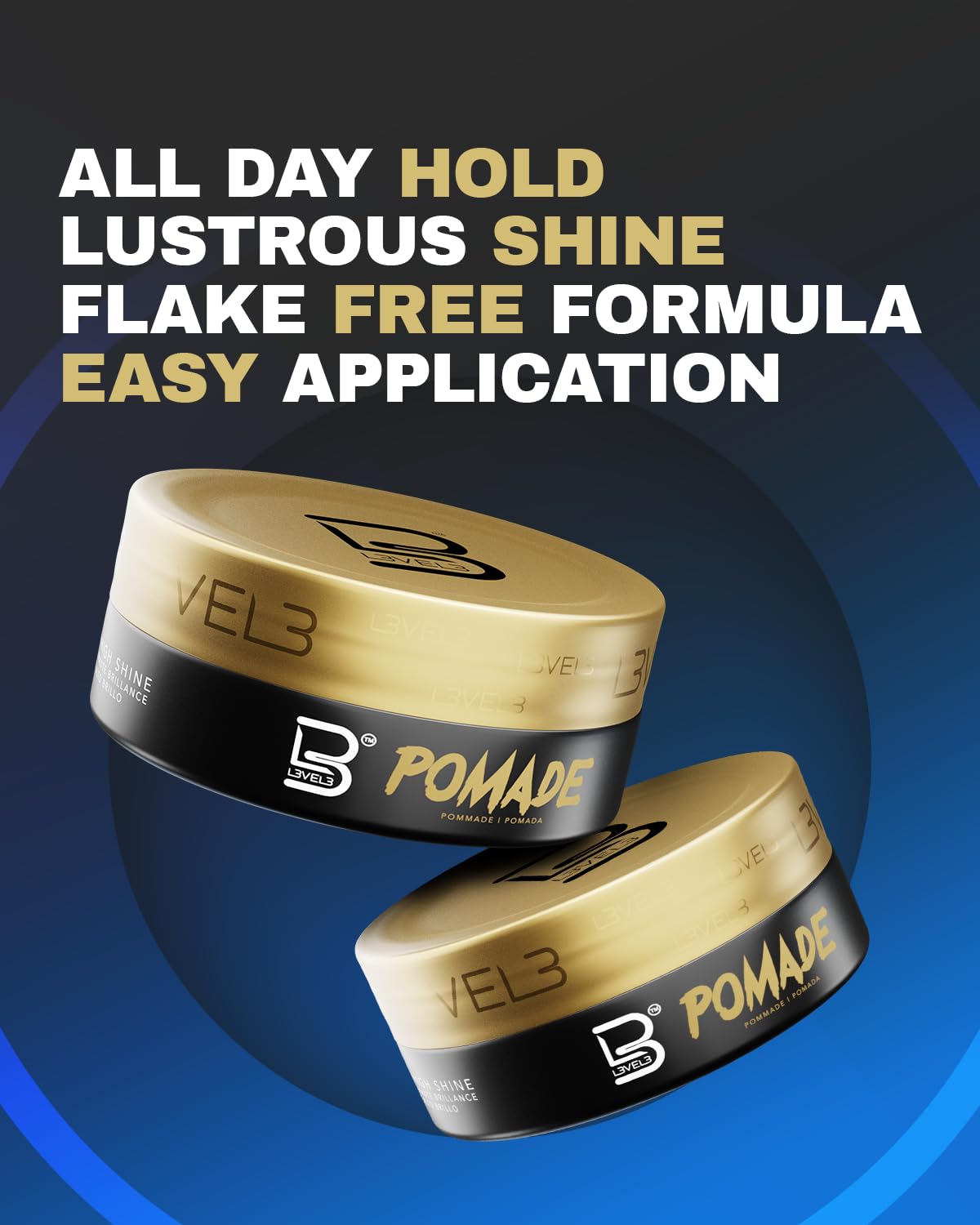 Level 3 Pomade - Improves Hair Strength and Volume Long-Lasting Hold - 4 Pack