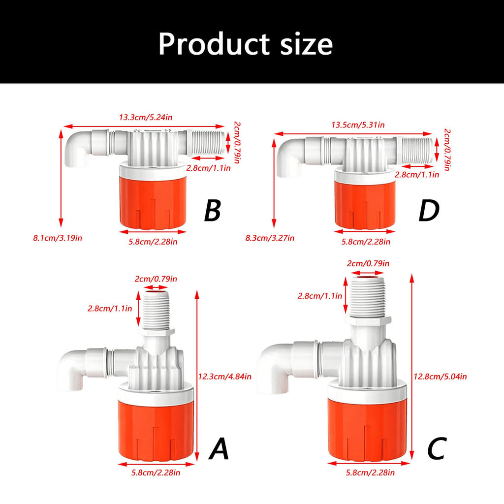 1/2 or 3 / 4Inch Thread Accuracy Engineered Float Ball Valves Lightweight for Automatic Water Supply Cutoff Systems Float Gate