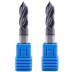 2Pcs 3/8" 4 Flute 90 Degree Solid Carbide Drill Mill - AlTiN Coated