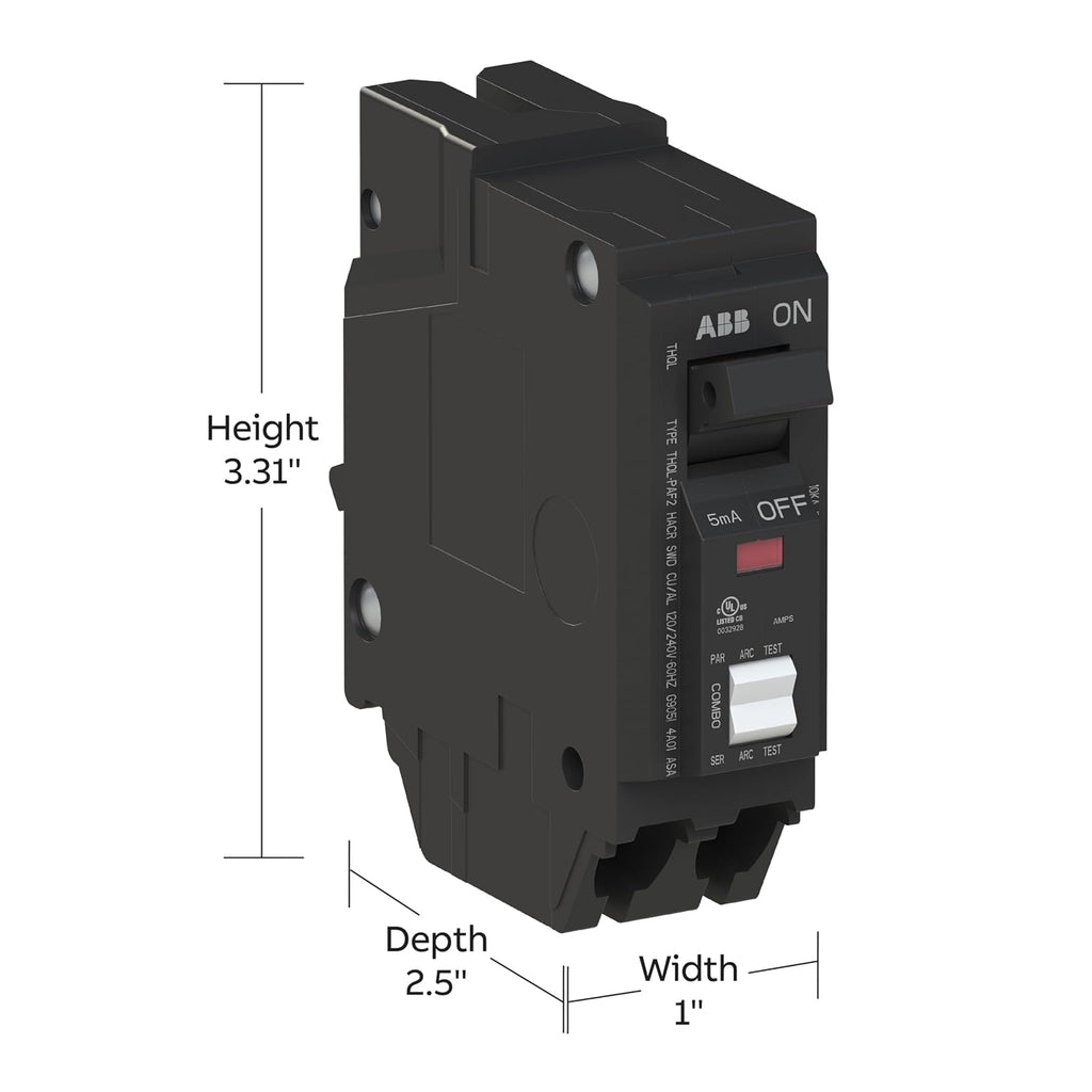 ABB Q-Line THQL1115PAF2 • Arc Fault Circuit Breaker • 15 Amp Single Pole