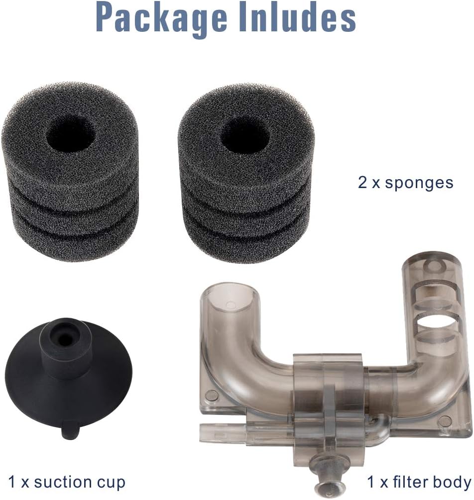 Super Mini Aquarium Single Sponge Filter for Small Fish Tank 0.5-5 Gallon