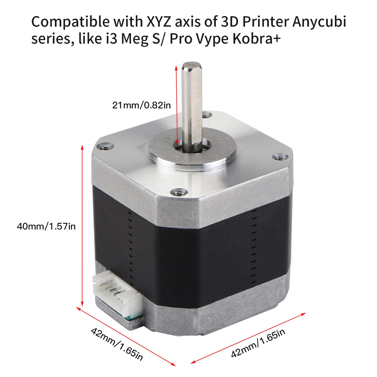 FYSETC Extruder Nema 17 Stepper Motor for Vyper: 42-40 1.5A 2 Phase 1.8° Stepper Angle No Connecting Cable Compatible with I3 MegaS PRO X XYE Axis and Vype Y Axis 3D Printer Part or CNC