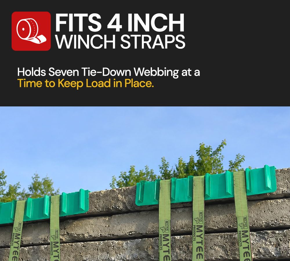 8"x8"x48" Green Flatbed Corner Protector - V Shaped Edge Guard for Tie-Down Winch & Ratchet Straps - Plastic Corner