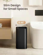 3.4 Gallons Bathroom Trash Can, Small Under Sink Wastebasket, Black