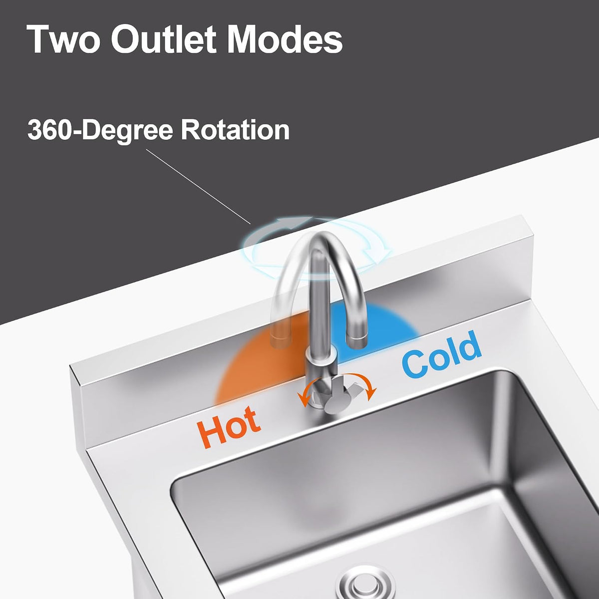 19.7in Freestanding Stainless Steel Utility Sink