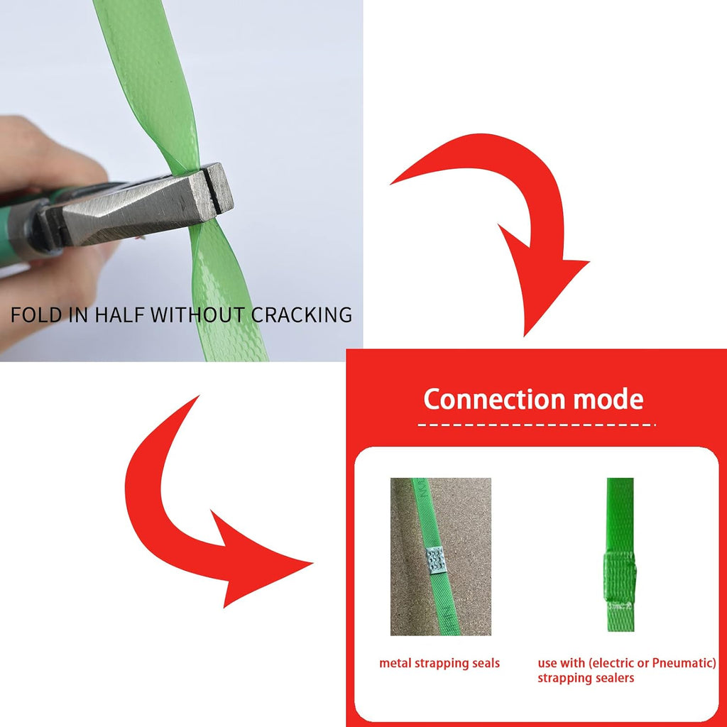 5/8" x.034 x1000ft Polyester (PET) Strapping Roll Pallet Packaging Poly Banding Plastic Packing Rope Green 1450lbs