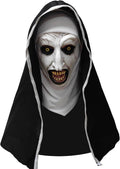 Halloween Scary Nun Mask, Black and White Latex Full Head Mask, Horror Cosplay Party Costume Accessory
