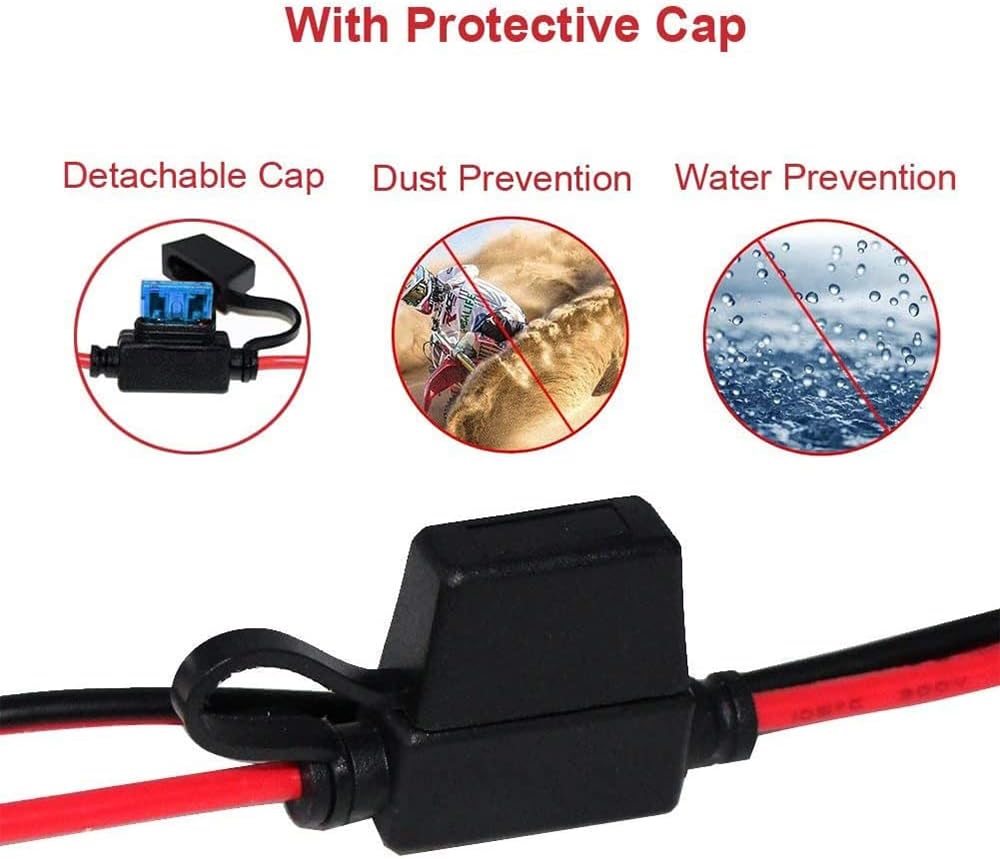 13FT 12V Female Cigarette Lighter Socket Battery Eyelet Ring Terminal 12volt Extension Cord Outlet Adapter Plug Power