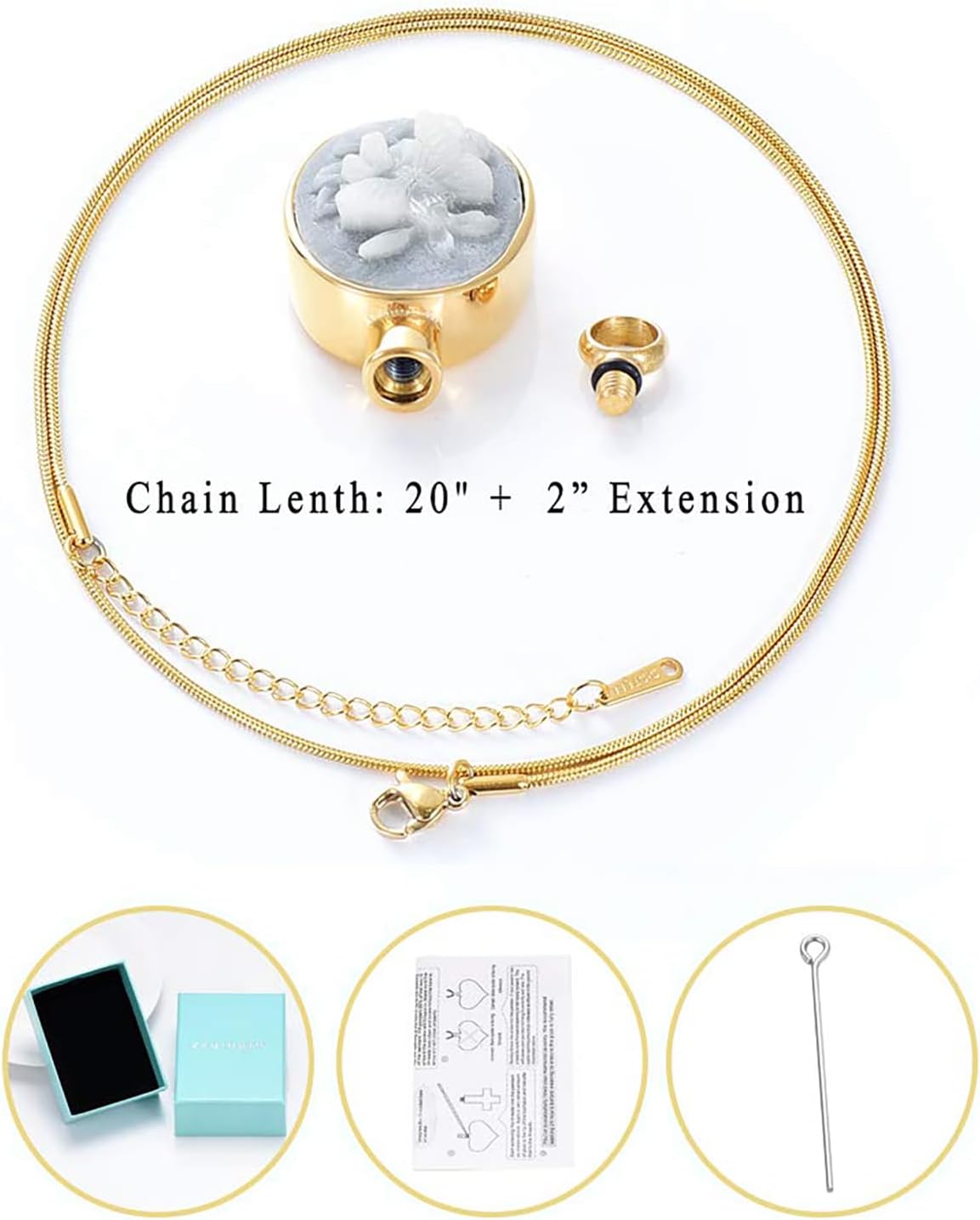 Cremation Jewelry Urn Necklace for Ashes Pendants Butterfly with Flower Memorial Funeral Keepsake Jewelry for Ashes