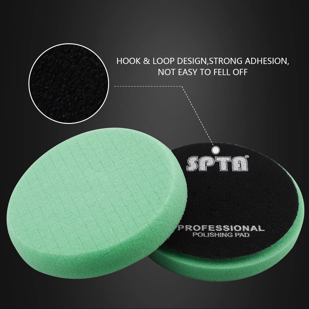 Green T120 Heavy-Cut Foam Polishing Pad, 3Pc 5.5 Inch Buffing Polishing Pads for 125mm Backing Plate Compound Buffing